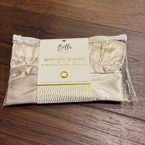 Bella Ivory Ruffled Standard Silky Pillowcase.Silk-like 100% Polyester fabric